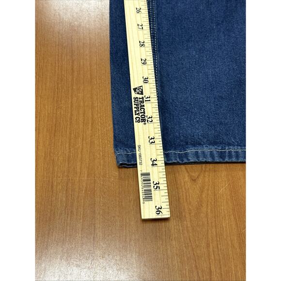 Carhartt Dungaree Fit Mens 38x34 Blue Cotton Carpenter Work Rental Jeans Y2K - Picture 9 of 11